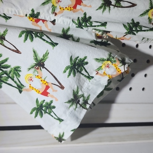 Ricky Singh Denim & Flowers Button Up Shirt Santa Hawaiian Christmas Large - Picture 4 of 6